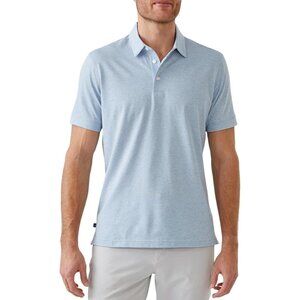 Mizzen+Main Light Blue Polo Shirt Classic Fit Large Soft Cotton Blend